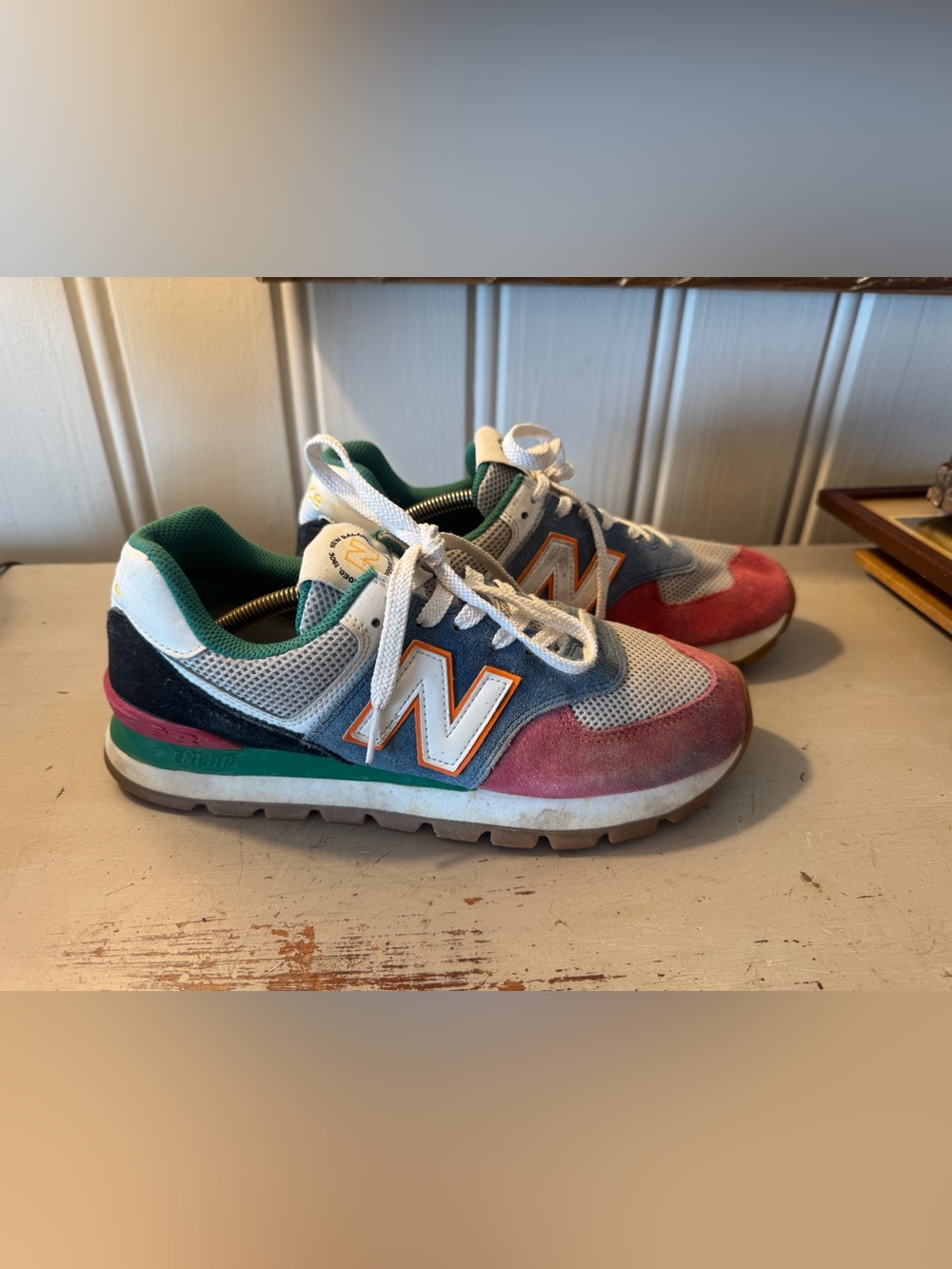 New Balance 574 Rugged Multicolor Sneakers Mens Size 9 read info